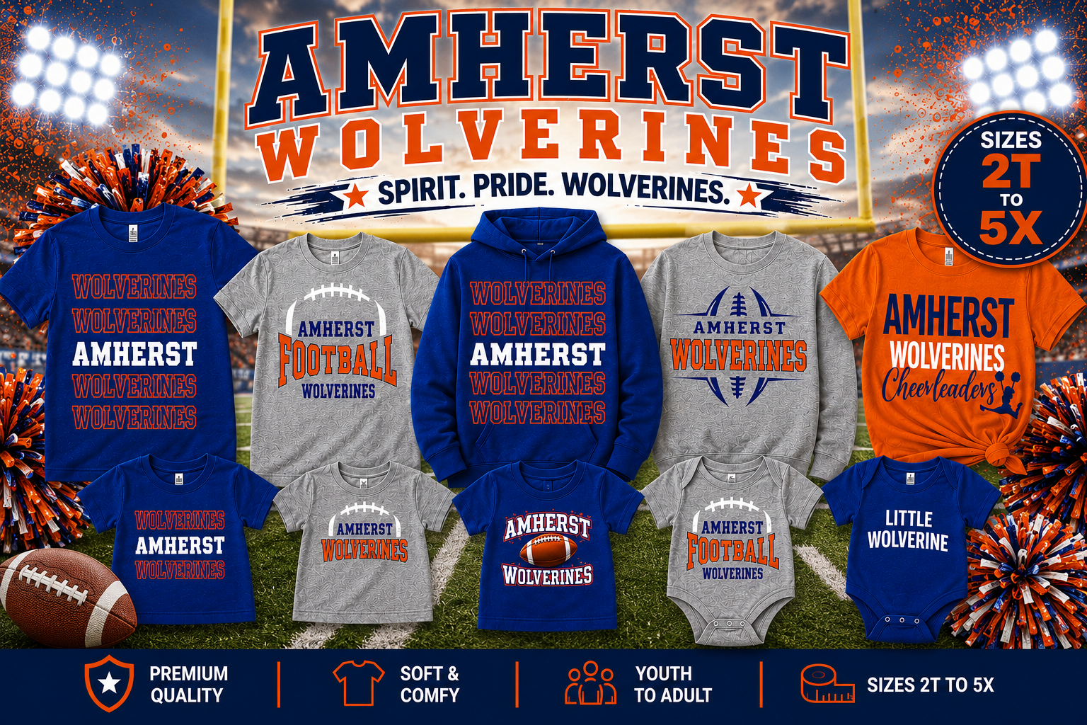 Amherst Wolverines football apparel