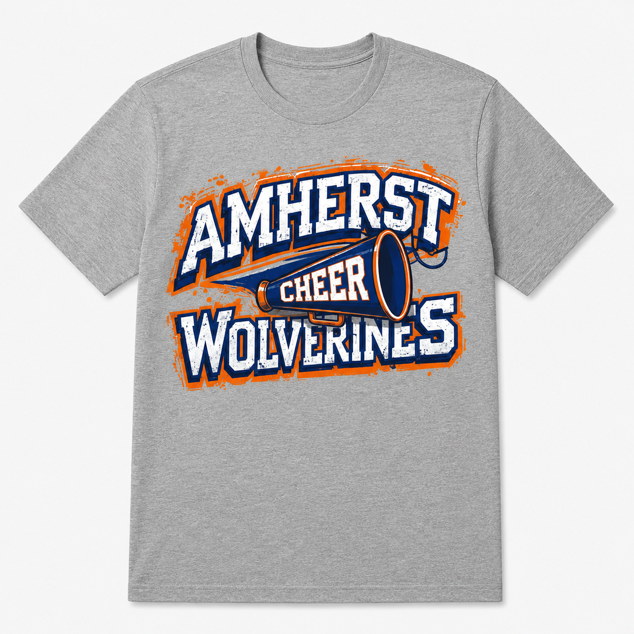 AMHERST CHEER WOLVERINES WITH HORN