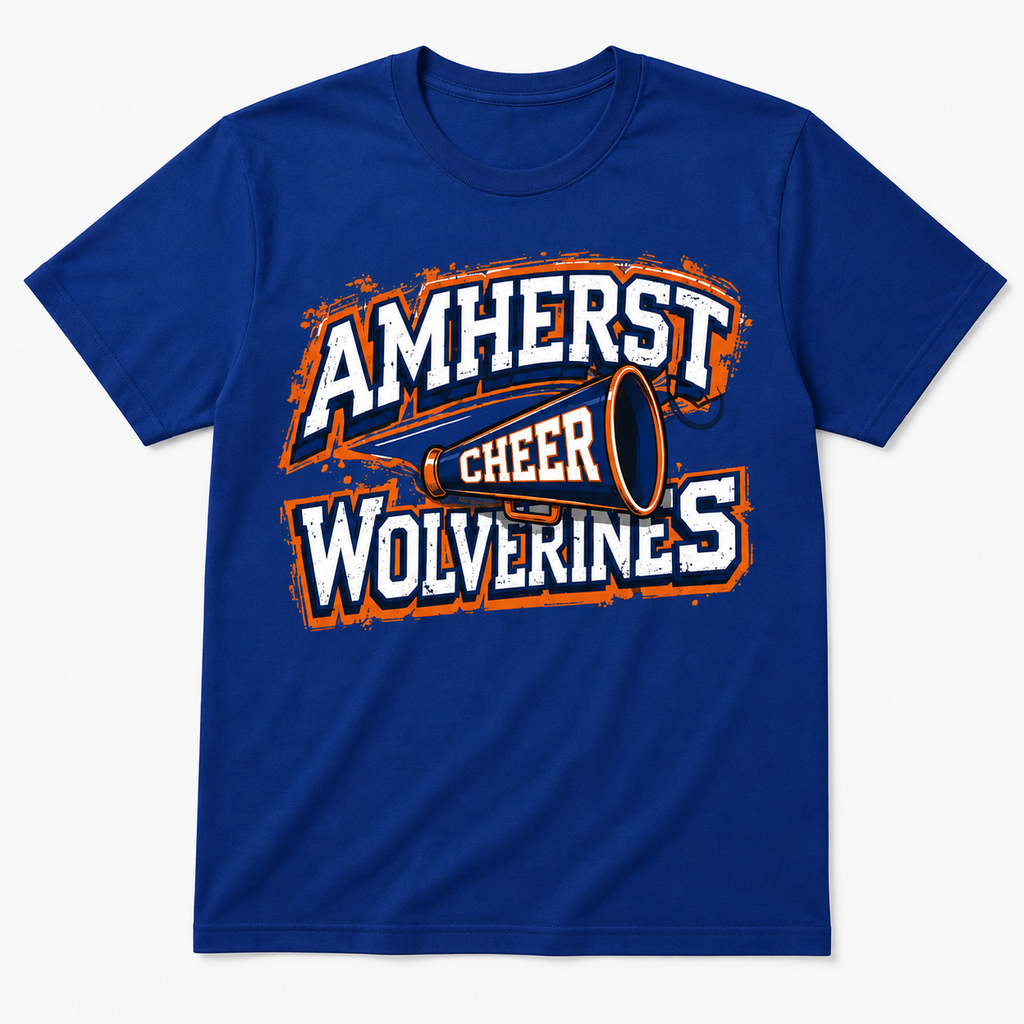AMHERST CHEER WOLVERINES WITH HORN