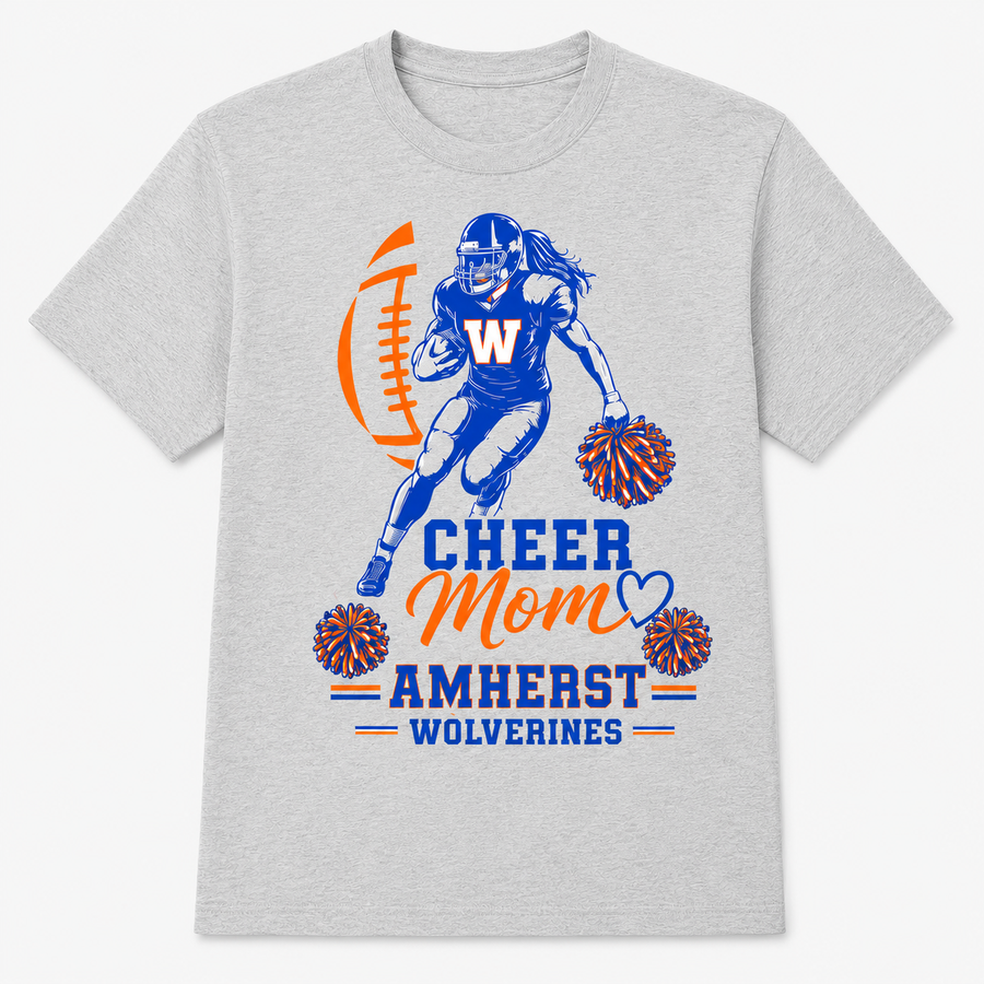 AMHERST FOOTBALL CHEER MOM TSHIRT