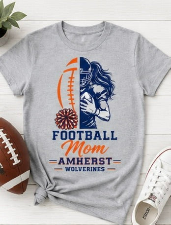 Amherst Wolverines Mom Football Tee