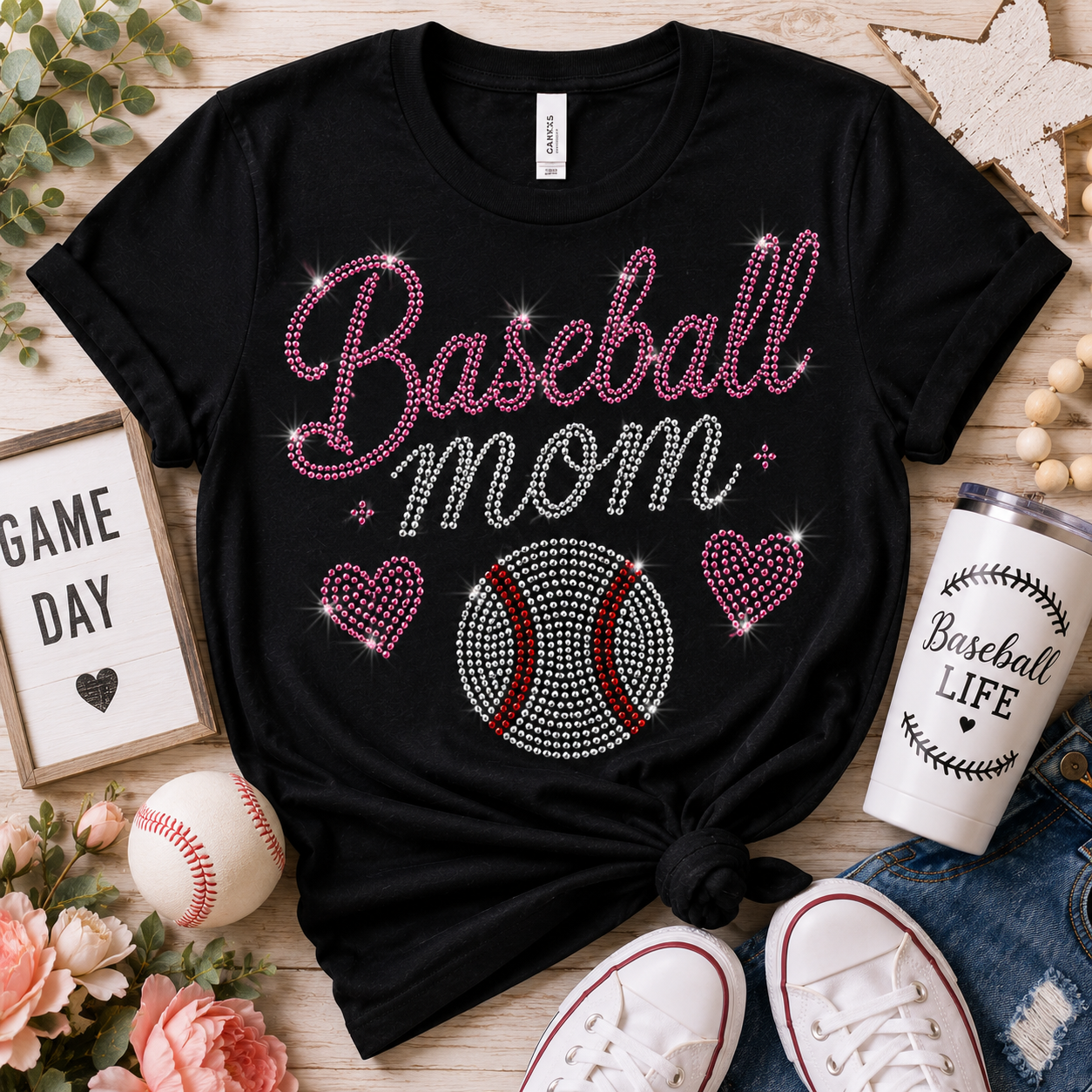 ⚾ Baseball Mom Rhinestone T-Shirt