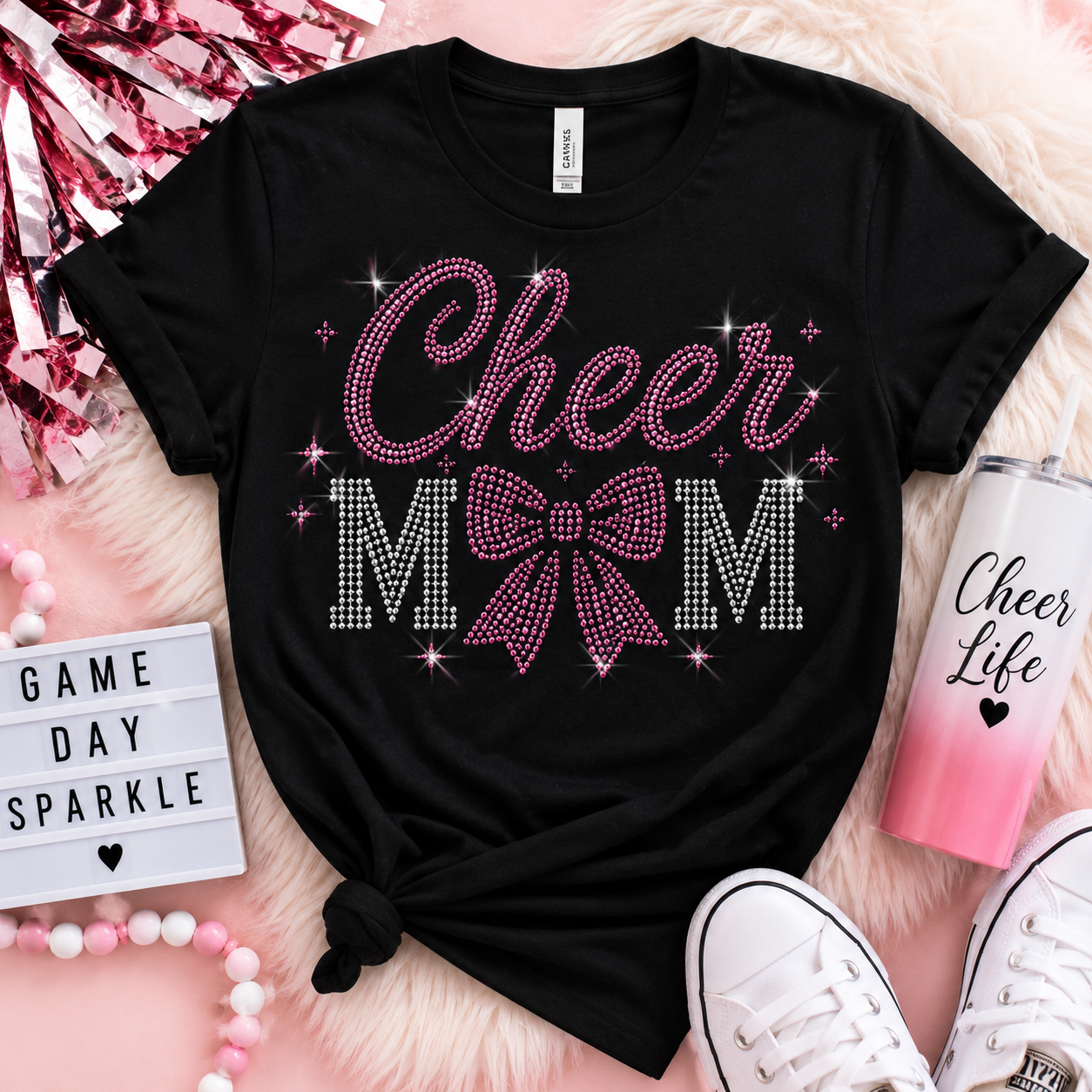 🎀 Cheer Mom Rhinestone T-Shirt