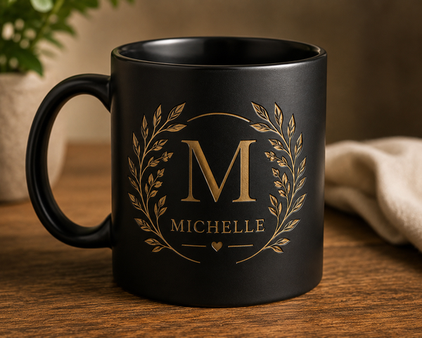 Laser Engraved Gold Underlay Mug