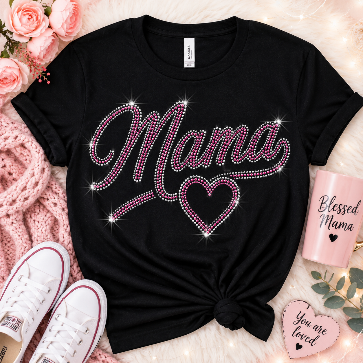 💖 Mama Rhinestone T-Shirt