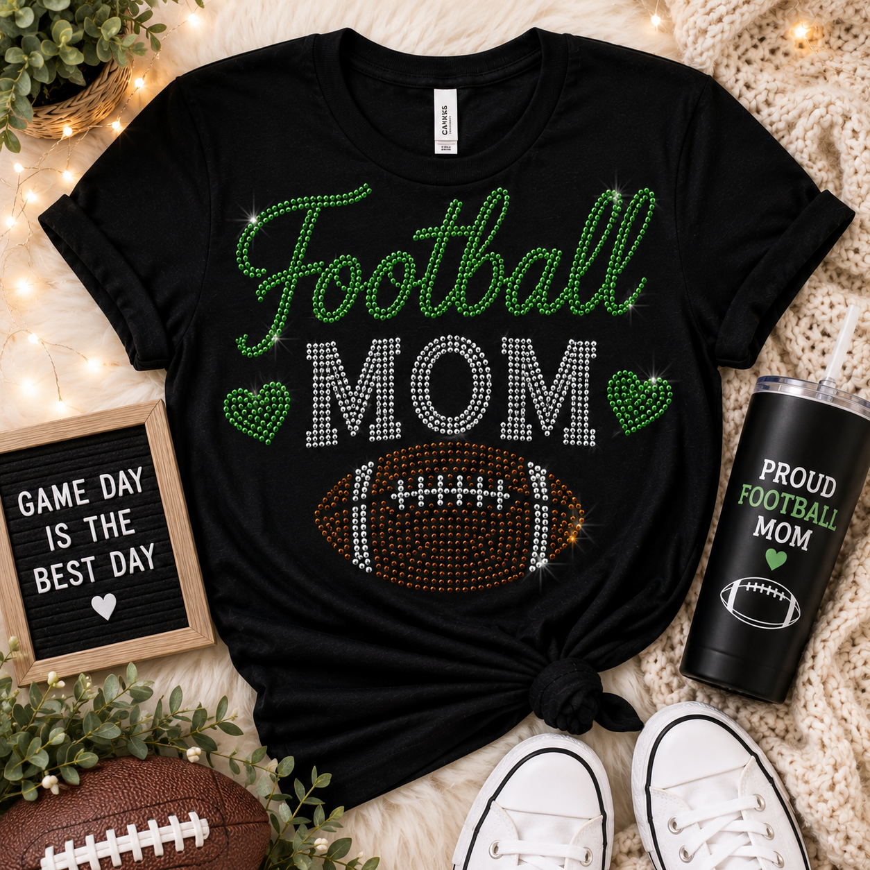 🏈 Football Mom Rhinestone T-Shirt